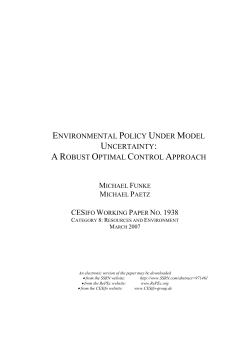 ENVIRONMENTAL POLICY UNDER MODEL UNCERTAINTY