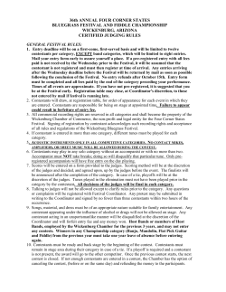 Contestant Rules - Wickenburg Chamber of Commerce