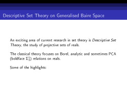 Descriptive Set Theory on Generalised Baire Space