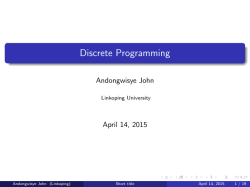 Discrete Programming