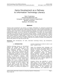 Game Development as a Pathway to Information