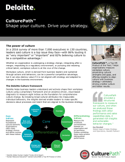 CulturePathTM Shape your culture. Drive your strategy.