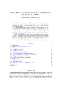 Randomness via infinite computation and effective descriptive set