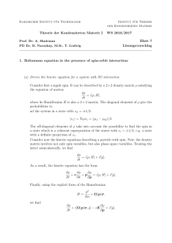 Theorie der Kondensierten Materie I WS 2016/2017 Blatt