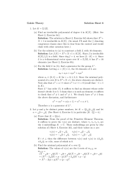 Galois Theory Solution Sheet 6 1. Let K = Z/2Z. (a) Find an