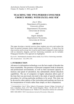 2. Teaching the Two-Period Consumer Choice Model with Excel
