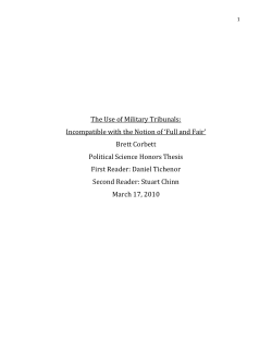 The Use of Military Tribunals: Incompatible with the Notion of `Full