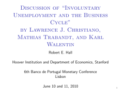 Discussant-Involuntary Unemployment and the Business Cycle