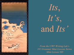 Its, It`s, and Its`