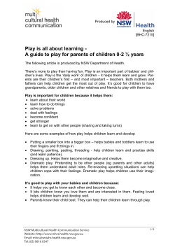 Play is all about learning - A guide to play for parents of children 0