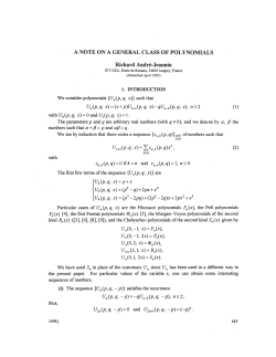 A NOTE ON A GENERAL CLASS OF POLYNOMIALS Richard Andr6