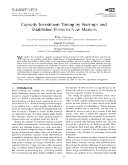Capacity investment timing by start-ups and established firms in new