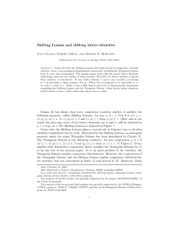Shifting Lemma and shifting lattice identities