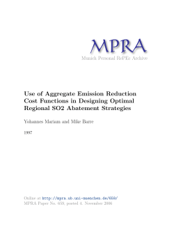 Use of Aggregate Emission Reduction Cost Functions in Designing
