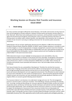 Disaster Risk Transfer and Insurance