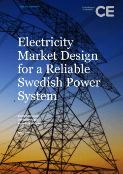 Electricity Market Design for a Reliable Swedish Power System