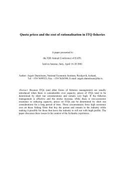 Quota prices and the cost of rationalisation in ITQ fisheries
