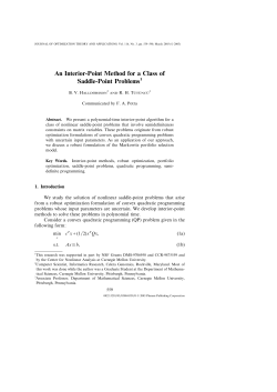 An Interior-Point Method for a Class of Saddle
