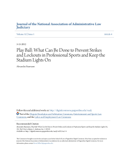 Play Ball: What Can Be Done to Prevent Strikes and Lockouts in