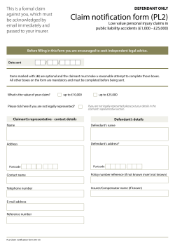 PL2 - Claim notification form (defendant only)