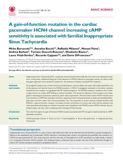 A gain-of-function mutation in the cardiac pacemaker HCN4 channel