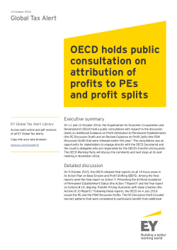 OECD holds public consultation on attribution of profits to PEs