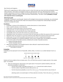 End-‐of-‐year goals Vocabulary Probability