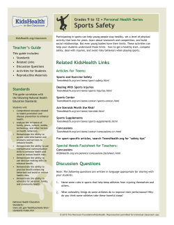 Sports Safety - KidsHealth in the Classroom