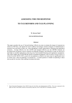 assessing the fdi response to tax reform and tax-planning