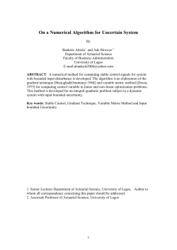 On a Numerical Algorithm for Uncertain System