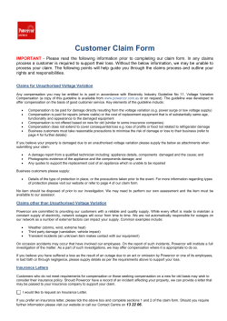 Customer Claim Form