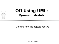 OO Using UML: Dynamic Models