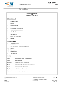 Product Specification TAB 9.5x0.8mm