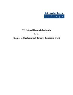 BTEC National Diploma in Engineering Unit 35 Principles and