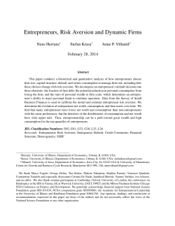 Entrepreneurs, Risk Aversion and Dynamic Firms