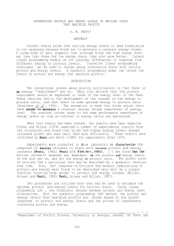 determining protein and energy levels in broiler diets that maximize