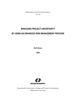 managing project uncertainty by using an enhanced risk