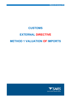 Method 1 Valuation of Imports
