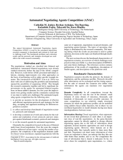 Automated Negotiating Agents Competition (ANAC)