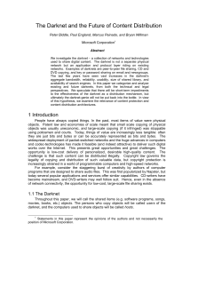 The Darknet and the Future of Content Distribution