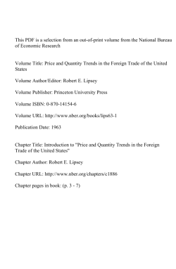 Introduction to" Price and Quantity Trends in the Foreign Trade of the