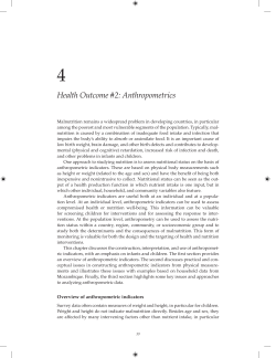 Health Outcome #2: Anthropometrics