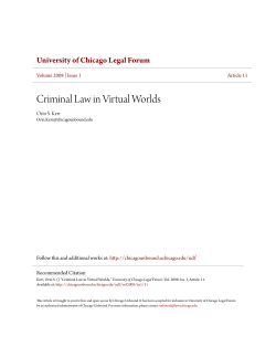 Criminal Law in Virtual Worlds - Chicago Unbound