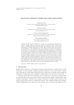 GEO-SOCIAL MOBILITY MODEL FOR VANET