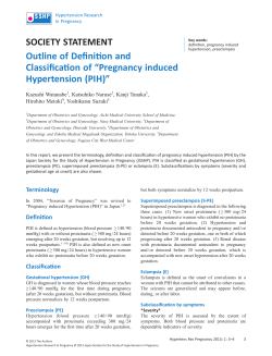 SOCIETY STATEMENT Outline of Definition and Classification of