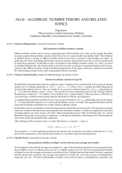 alg6 - algebraic number theory and related topics