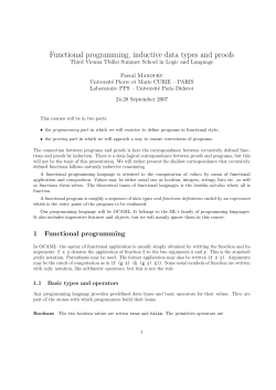 Functional programming, inductive data types and proofs