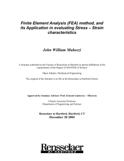 Seminar -FEA Methods and Stress-Strain