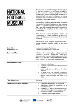 NFM Volunteer Education Practitioner Role Description