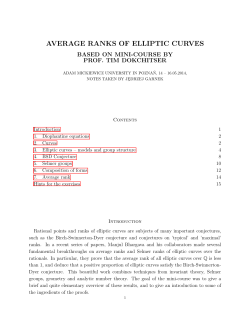 AVERAGE RANKS OF ELLIPTIC CURVES